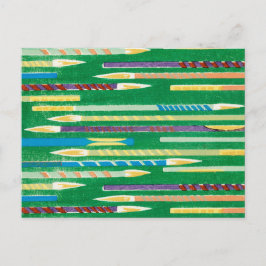 Postal Pincel de tejidos japoneses