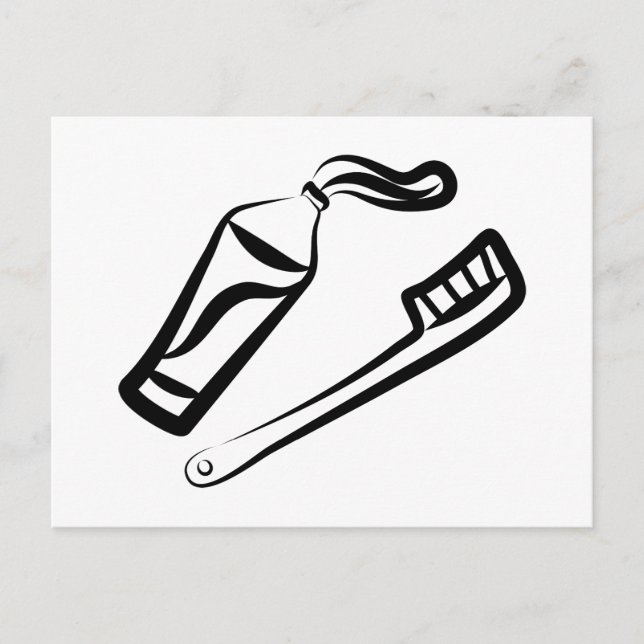 Postal Pincel dental y pegado (Anverso)