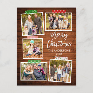 Postal Pincel Script Merry Christmas Wood Craft