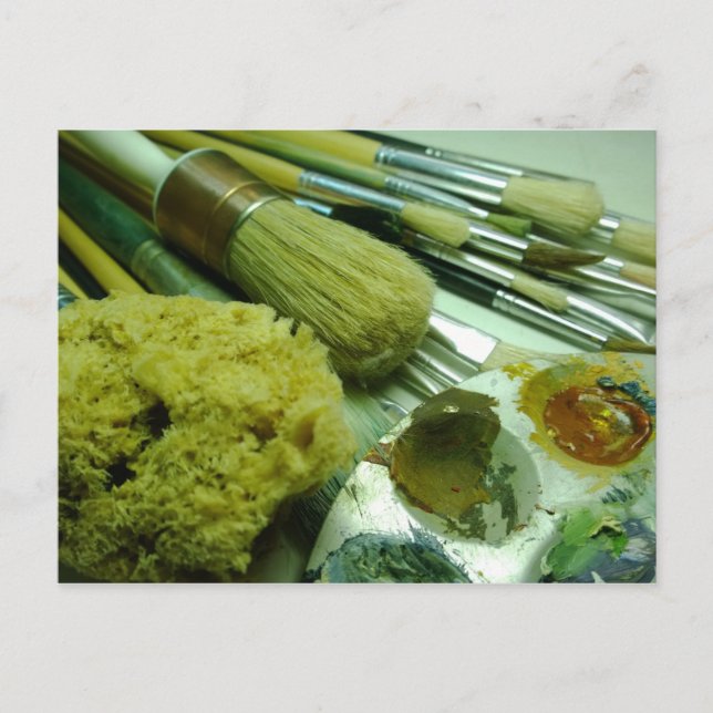 Postal Pinceles y pintura (Anverso)