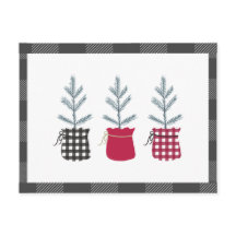 Pine Tree Black Red Holiday Country Plage