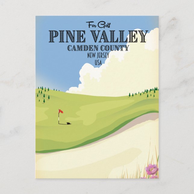 Postal Pine Valley Camden County Nueva Jersey EE. UU. Gol (Anverso)