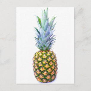 Postal Pineapple Fruit Beach Postre tropical colorido