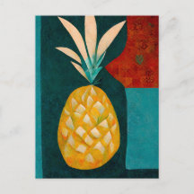 Pineapple fruit in abstract modern painting.