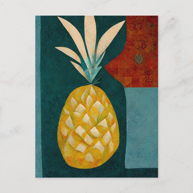 Postal Pineapple fruit in abstract modern painting. (Anverso)
