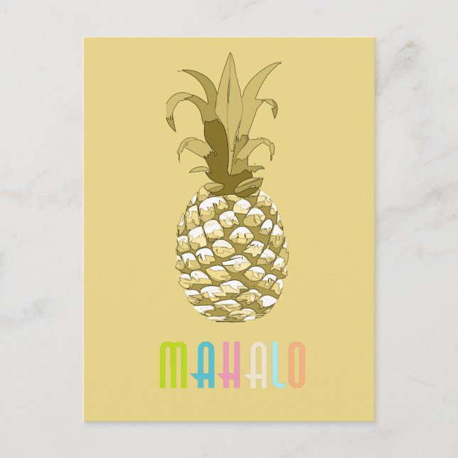 Postal Pineapple Gold Mahalo ID239 (Anverso)