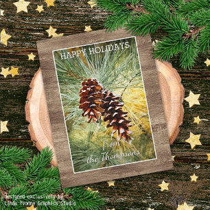 Postal Pinecone Pine Tree Needles Greeneration Watercolor