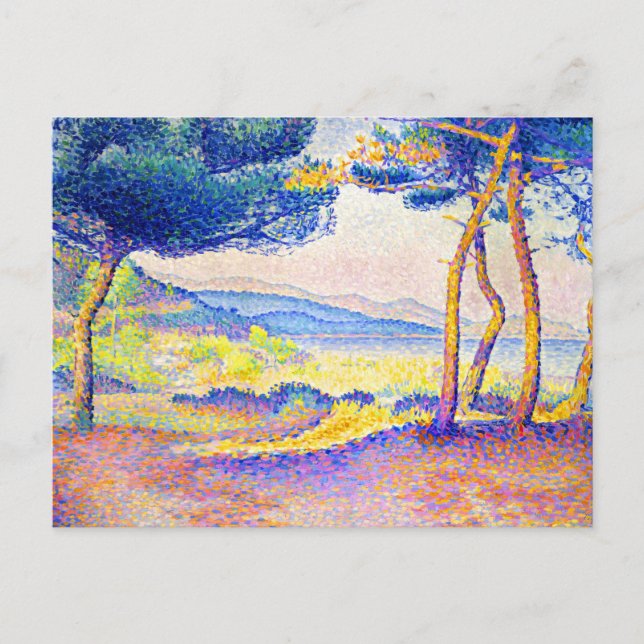 Postal Pines a lo largo de la costa por Henri Edmond Cros (Anverso)