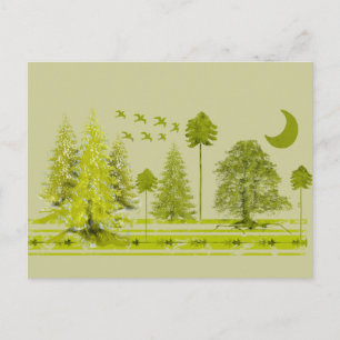 Postal Pines con color Moon-Personalizar Change BackGroun