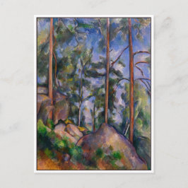 Postal Pines y rocas de Cezanne