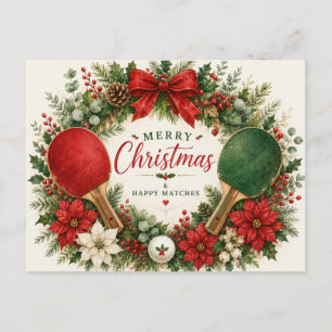 Postal Ping pong con tema de Navidad