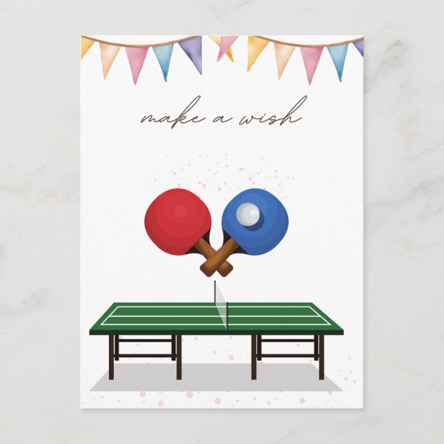 Postal Ping Pong Happy Birday Table Tennis Player Post (Anverso)