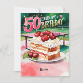 Postal Ping pong Mesa Tennis Birday Card