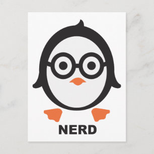 Postal Pinguin - nerd - pingüino