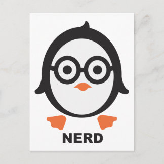 Postal Pinguin - nerd - pingüino