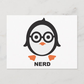 Postal Pinguin - nerd - pingüino