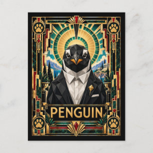 Postal Pingüino, Arte Deco Fauna