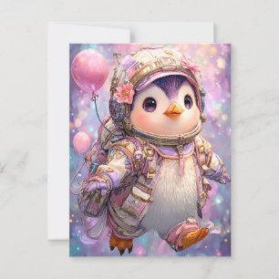 Postal Pingüino astronauta