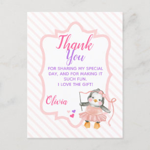 Postal Pinguino Bailarina Linda Gracias por tu Cumpleaños