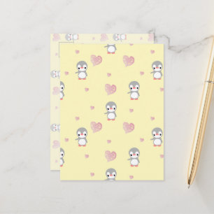 Postal Pingüino Calentando Corazón Acogedor