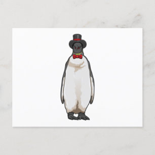 Postal Pingüino como Caballero con Gorra