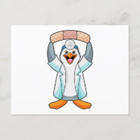 Pingüino como médico con yeso