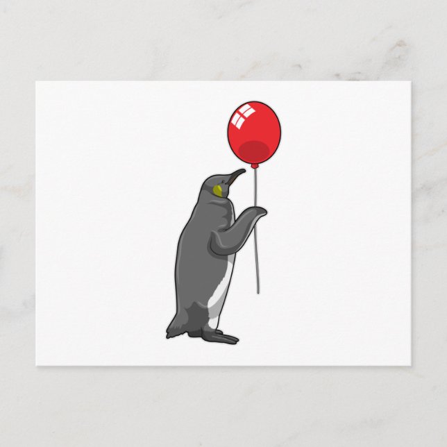 Postal Pingüino con globo (Anverso)