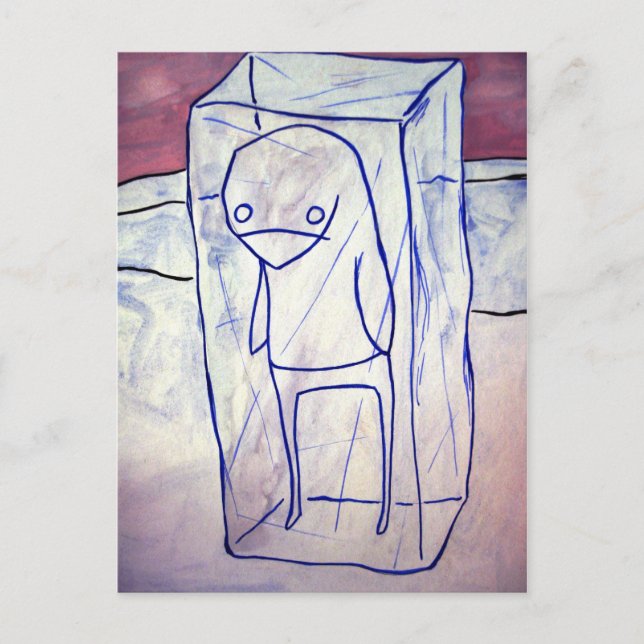 Postal pingüino congelado (Anverso)