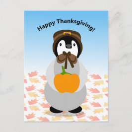 Postal Pingüino de Acción de Gracias
