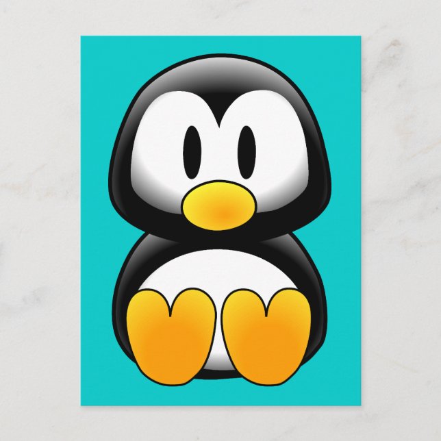 Postal Pingüino de bebé gracioso (Anverso)