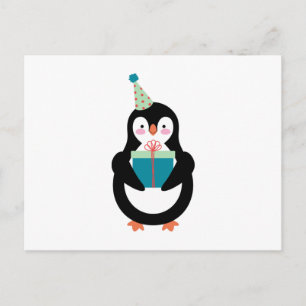 Postal Pingüino de cumpleaños