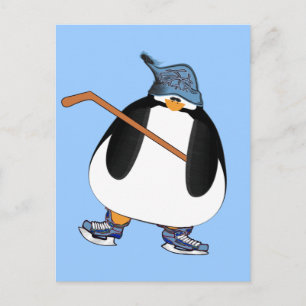 Postal Pingüino de hockey