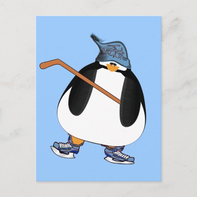 Postal Pingüino de hockey (Anverso)