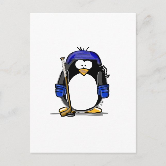 Postal Pingüino de hockey (Anverso)