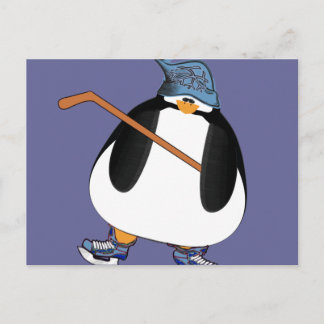 Postal Pingüino de hockey