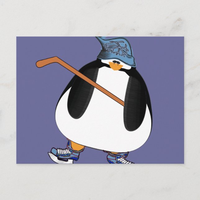 Postal Pingüino de hockey (Anverso)