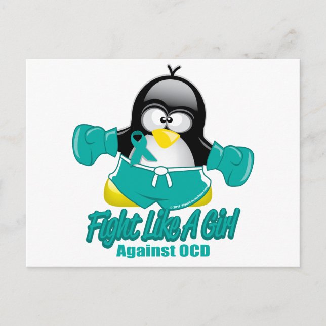 Postal Pingüino de lucha contra la OCD (Anverso)