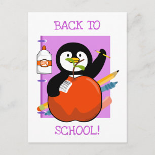 Postal Pingüino de Regreso a Clases