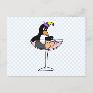 Postal Pingüino del fiesta