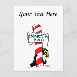 Postal Pingüino del Polo Norte Personalizado Cute