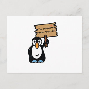 Postal Pingüino en peligro de extinción pide adopción