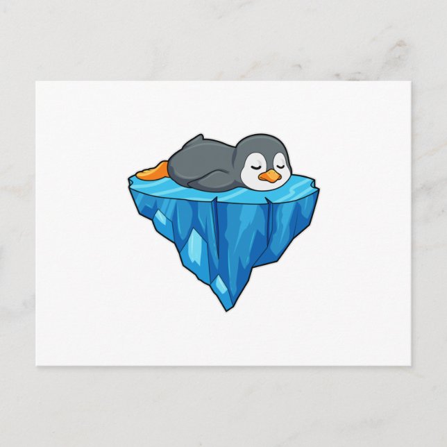 Postal Pingüino en témpano de hielo (Anverso)