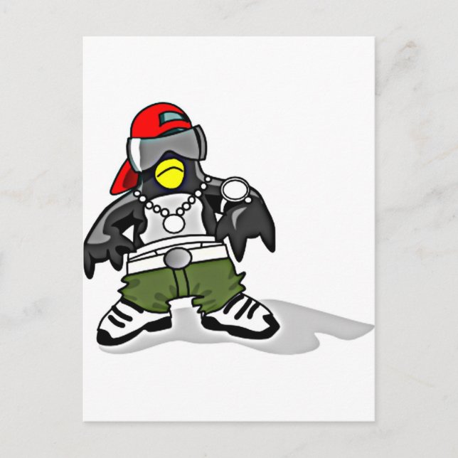 Postal Pingüino Funky (Anverso)