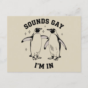 Postal Pingüino Gay Suena Gay Estoy En Vintage Queer Lgbt
