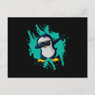 Postal Pingüino haciendo Dabbing Frio Hielo Regalo Divert