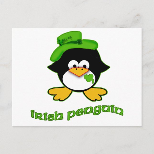 Postal Pingüino irlandés (Anverso)