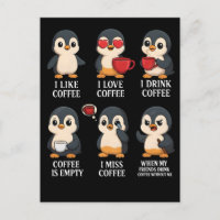 Pingüino Lindo Amante del Café Emociones para Cada