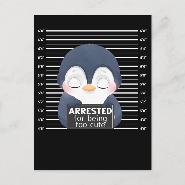 Postal Pingüino lindo arrestado (Anverso)