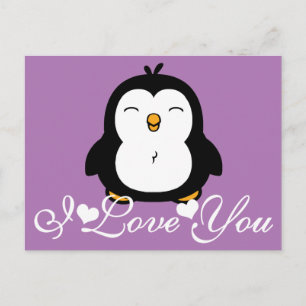 Postal Pingüino lindo te amo