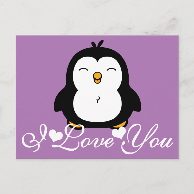 Postal Pingüino lindo te amo (Anverso)